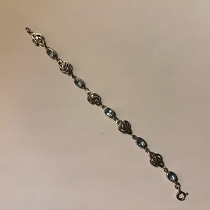 Elegant Silver and Blue Women's Bracelet